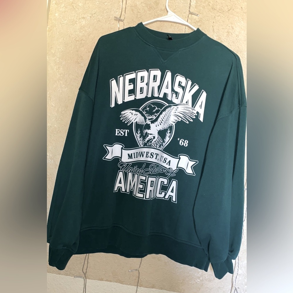 Green H&M Nebraska Crewneck